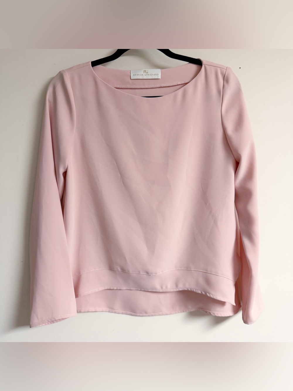 Amanda Uprichard Blush Pink Long Sleeve Blouse Size XS